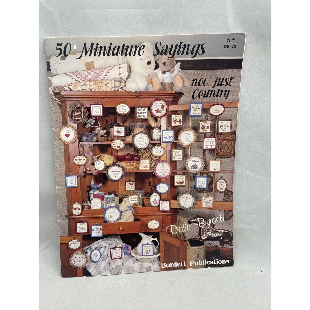 Dale Burdett Counted Cross Stitch Book 50 Miniature Sayings Not Just Country